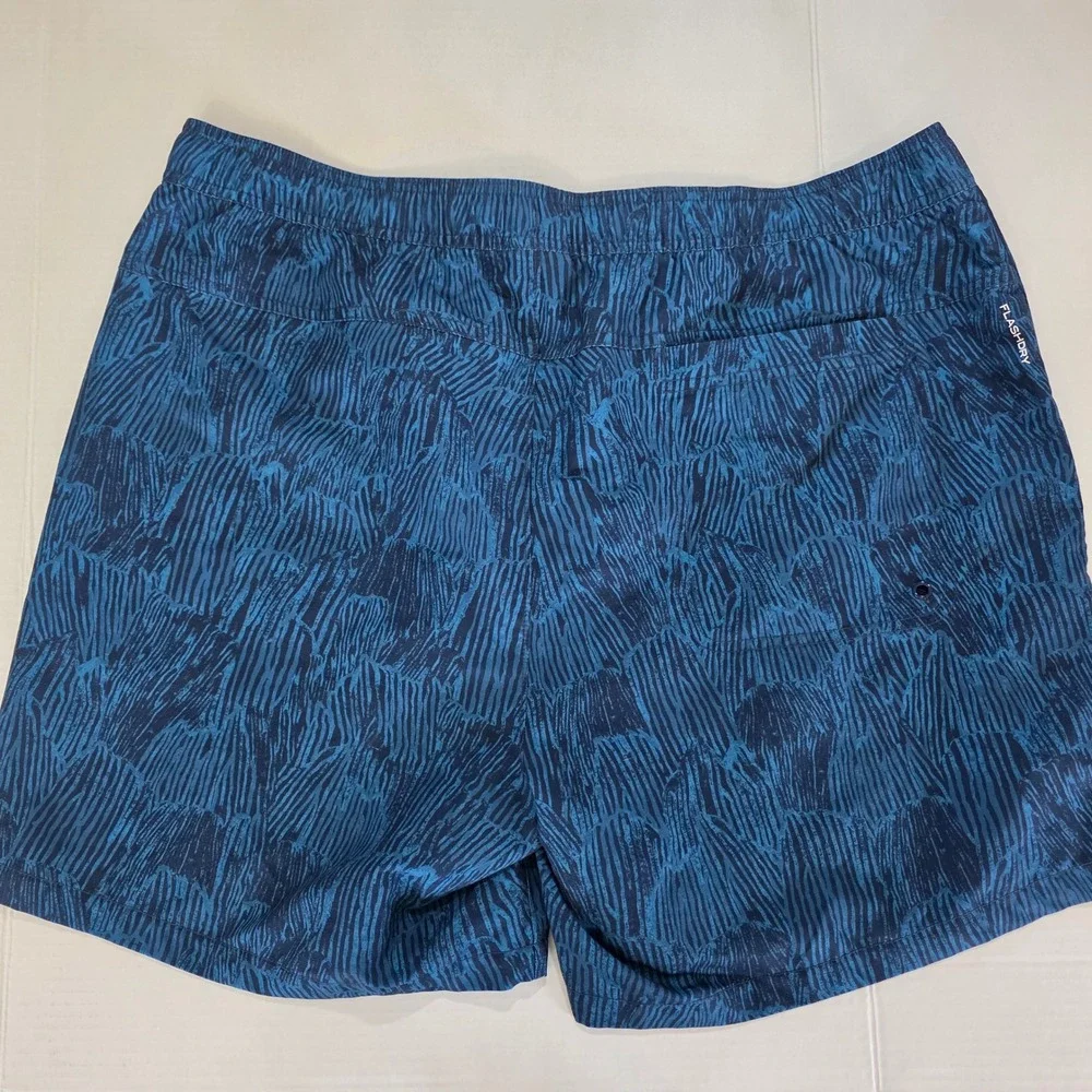 The North Face Printed Action 2.0 Shorts Men XL Blue FlashDry Stretch Drawstring
